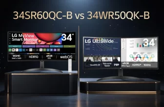 Monitor LG 34SR60QC-B vs 34WR50QK-B: qual vale a pena?
